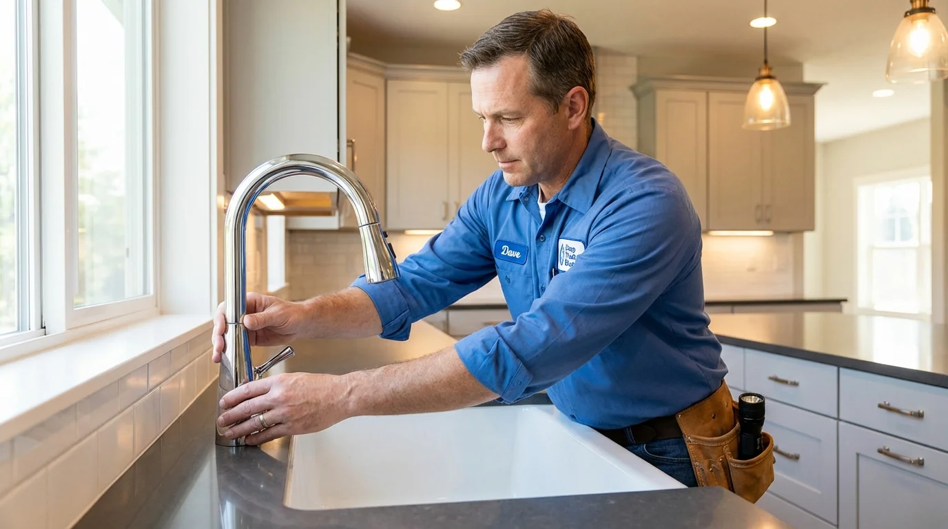 Kitchen faucet installation by Johns Plumbing LLC in Cottage Grove